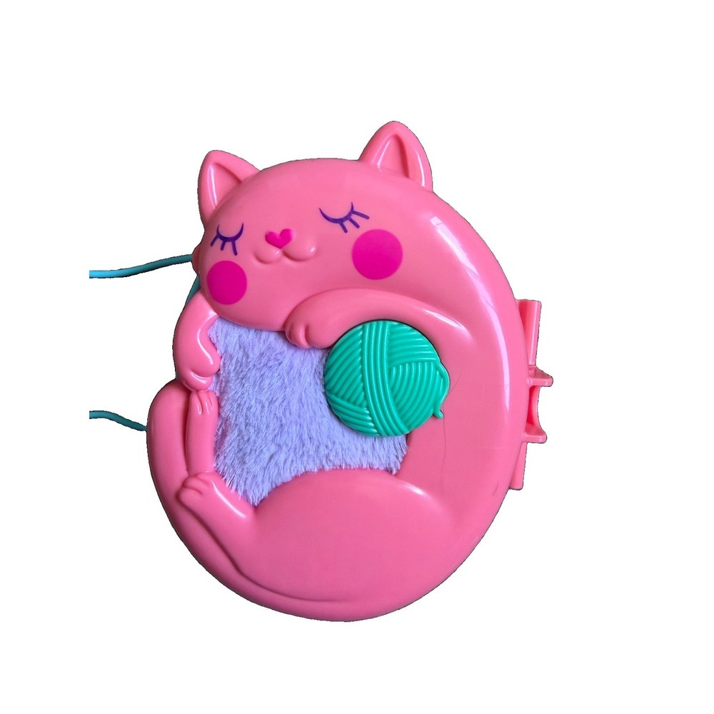 Polly Pocket Pink Cat Purse Compact Playset Mattel Carry Case No Dolls No Access - Picture 2 of 9